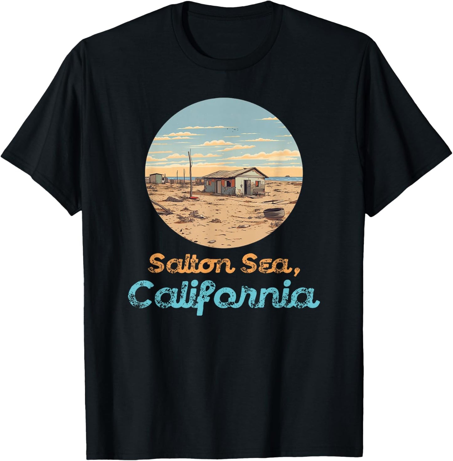Salton Sea California Desert Souvenir Abandoned Vintage T-Shirt - T-Shirt | Black