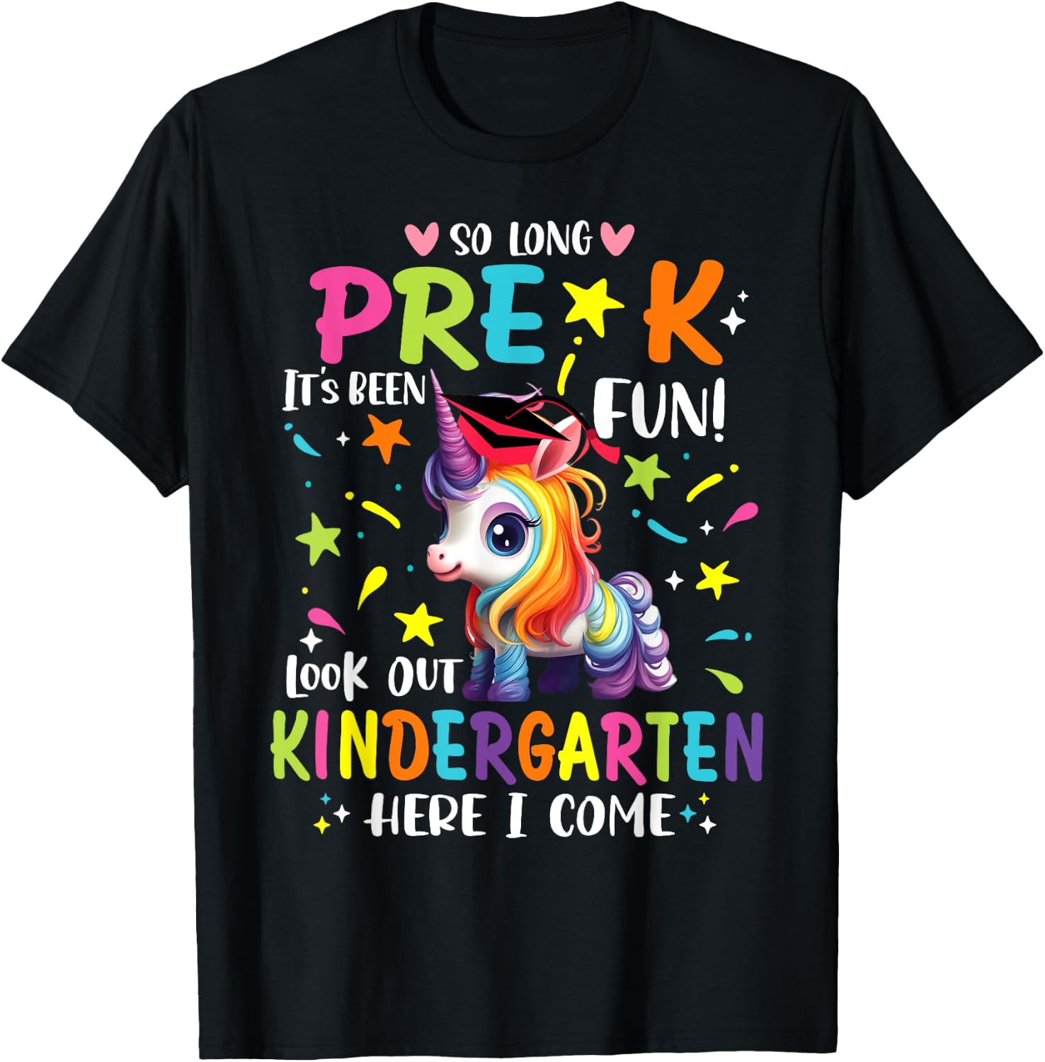 So Long Pre-K Kindergarten Here I Come Preschool Graduation T-Shirt - T-Shirt | Black