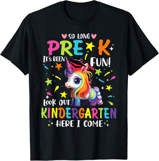 So Long Pre-K Kindergarten Here I Come Preschool Graduation T-Shirt - T-Shirt | Black