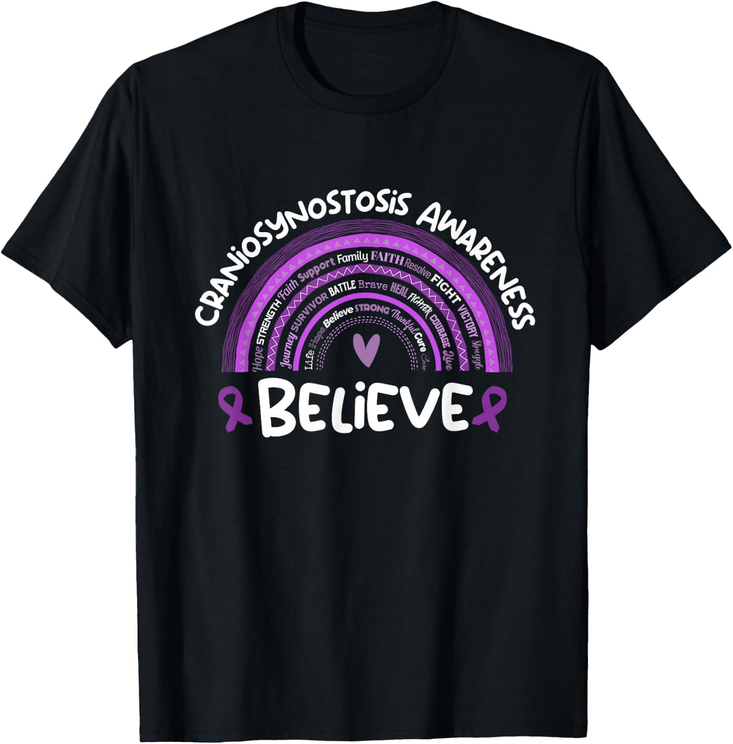 Believe | Craniosynostosis Awareness Month T-Shirt - T-Shirt | Black