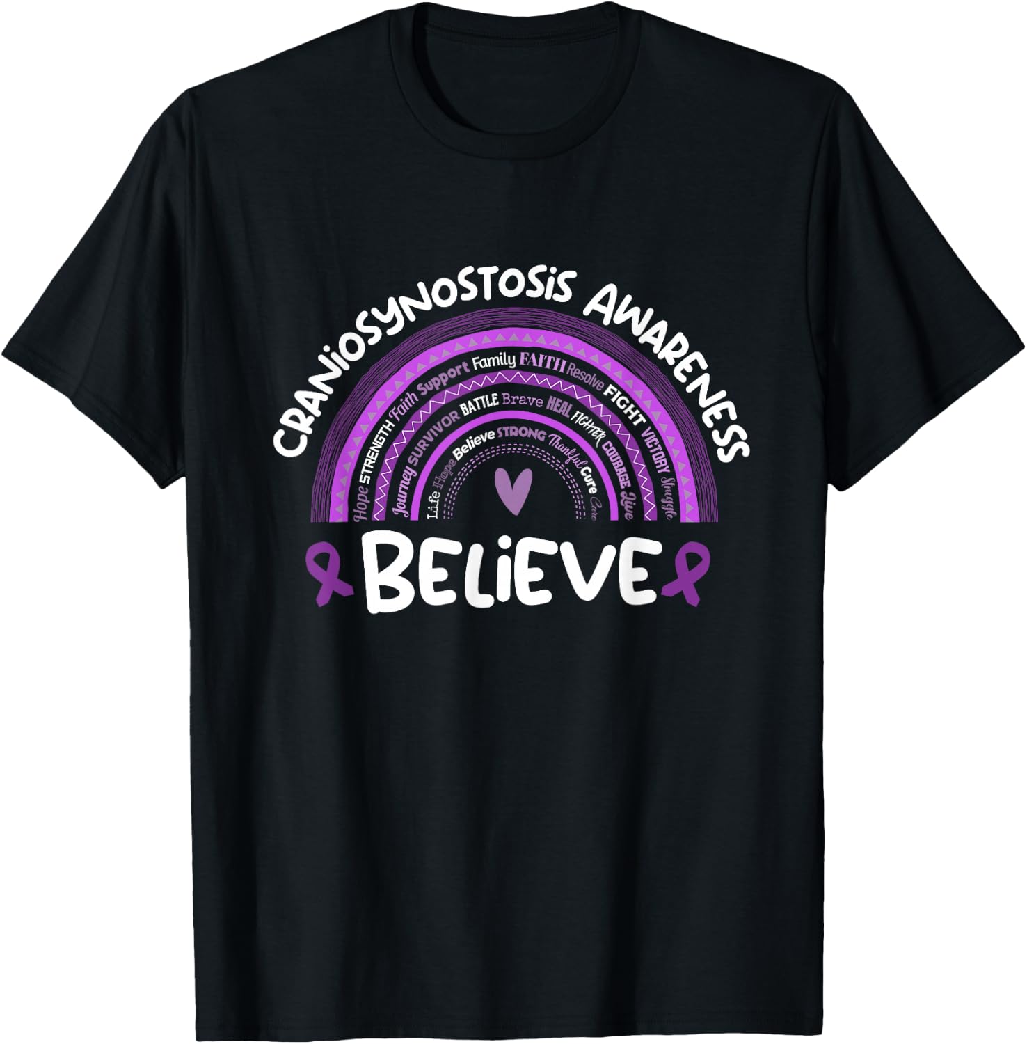 Believe | Craniosynostosis Awareness Month T-Shirt - T-Shirt | Black