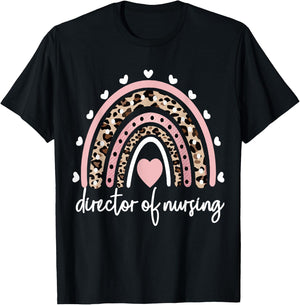 Director Of Nursing Rainbow Nursing Director Nurse T-Shirt - T-Shirt | Black