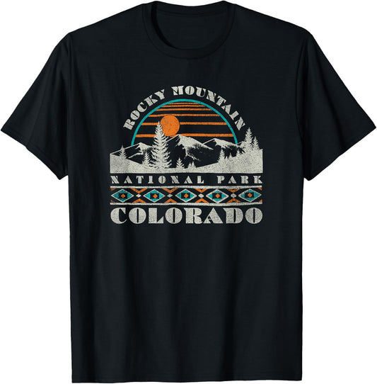 Rocky Mountain National Park Vintage T-Shirt - T-Shirt | Black