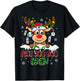 PICU Nurse Boo Crew Reindeer Nurse Buffalo Plaid Christmas T-Shirt - T-Shirt | Black