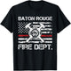 Baton Rouge Louisiana Fire Department Thin Red Line Logo T-Shirt - T-Shirt | Black