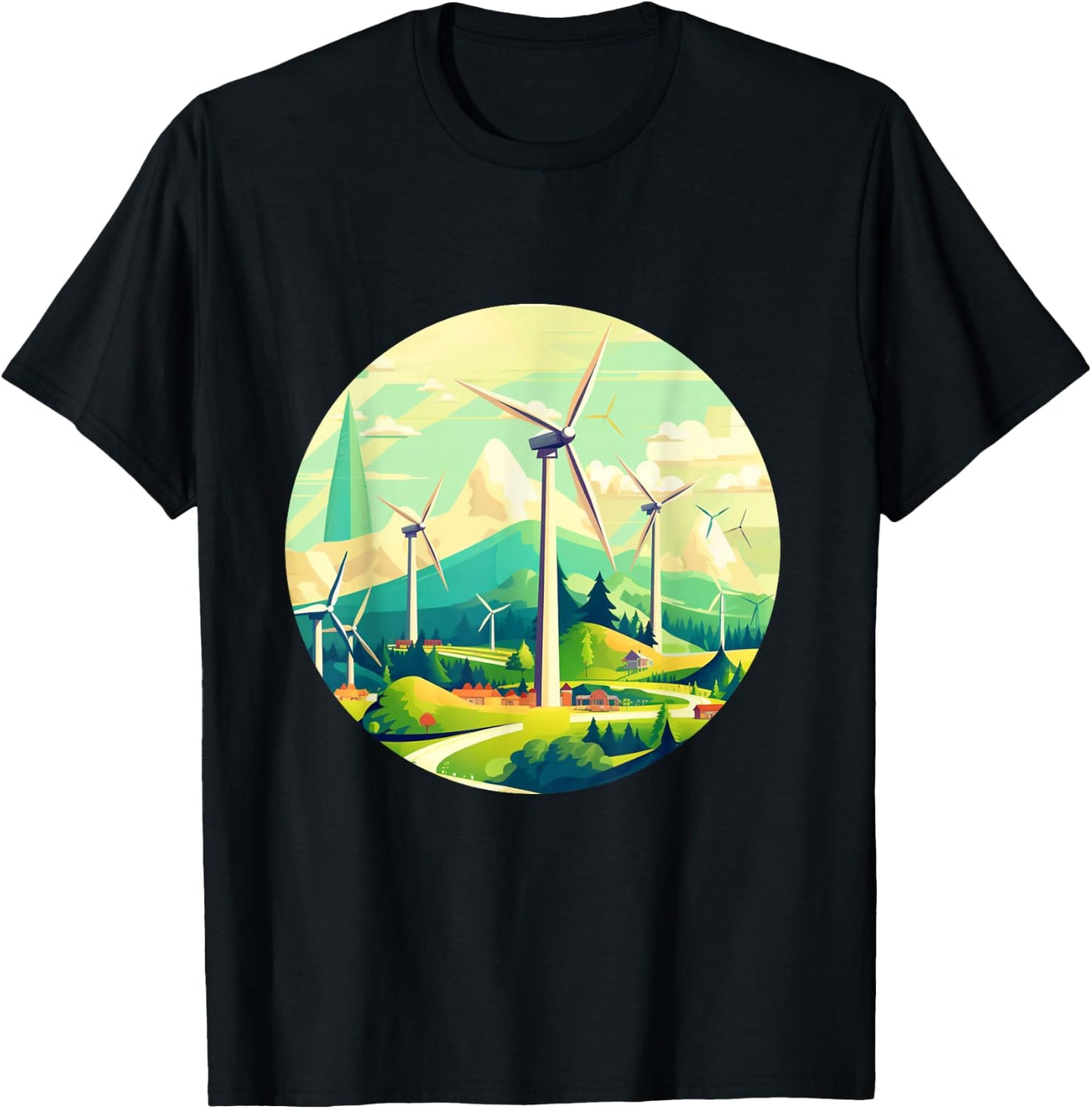 Funny Wind Turbines for Wind Park Lovers T-Shirt - T-Shirt | Black