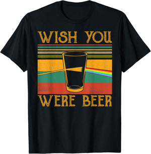 Wish You Were Beer Vintage Retro Funny T-Shirt - T-Shirt | Black