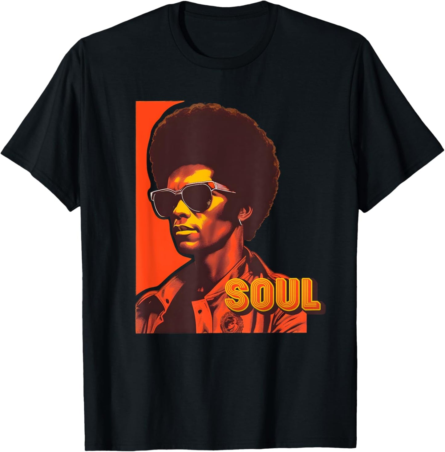 Retro Afro brother Soul music 70s - 80s vibes T-Shirt - T-Shirt | Black