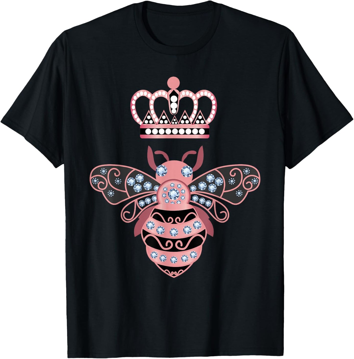 Queen Bee Crown Women Men Girls Hive Beekeeping Bee Women T-Shirt - T-Shirt | Black
