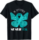 Ovarian Cancer Awareness Teal Ribbon September Butterfly T-Shirt - T-Shirt | Black