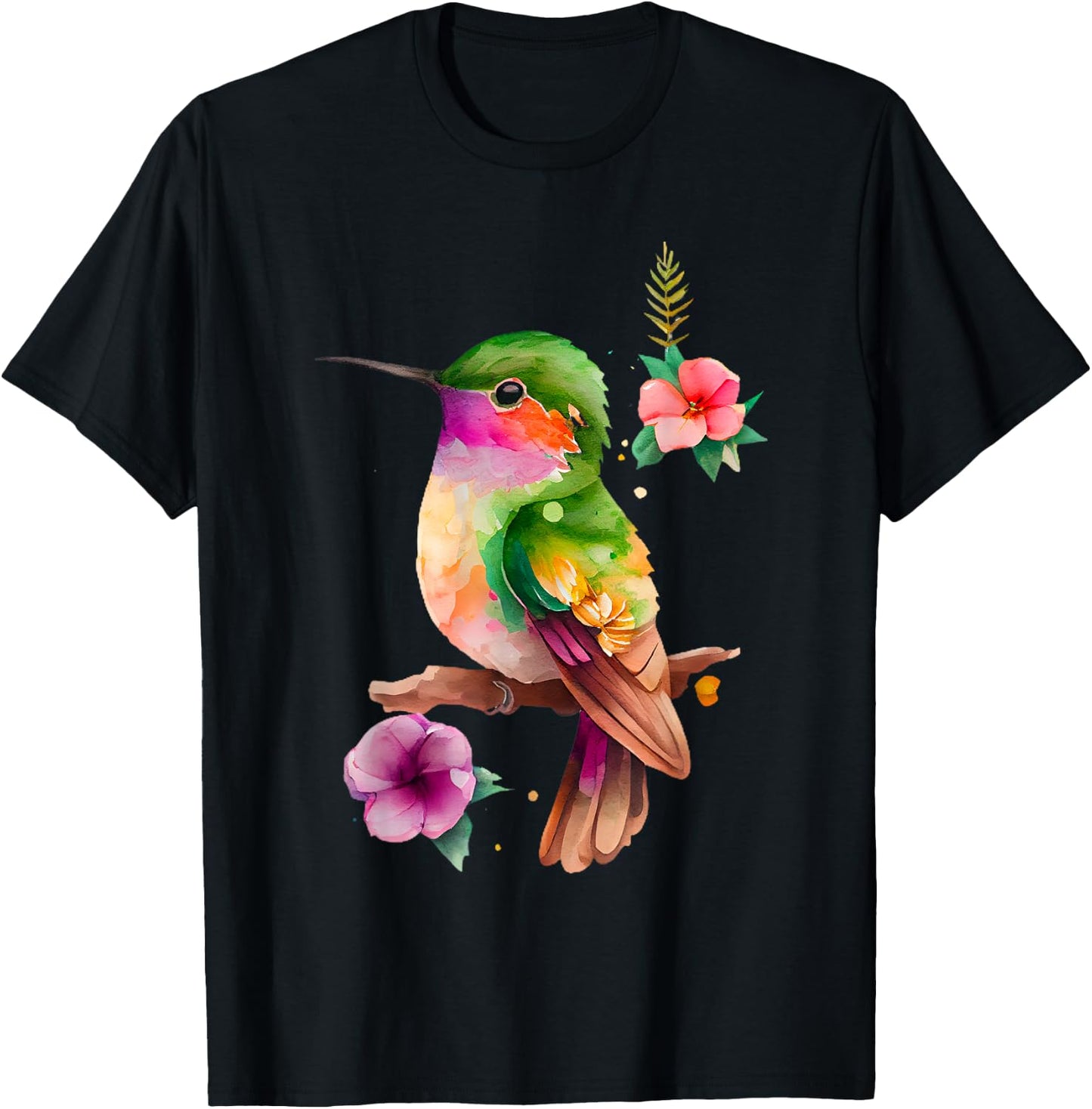 Vintage Hummingbird Bird Lover Hummingbird Men Women T-Shirt - T-Shirt | Black
