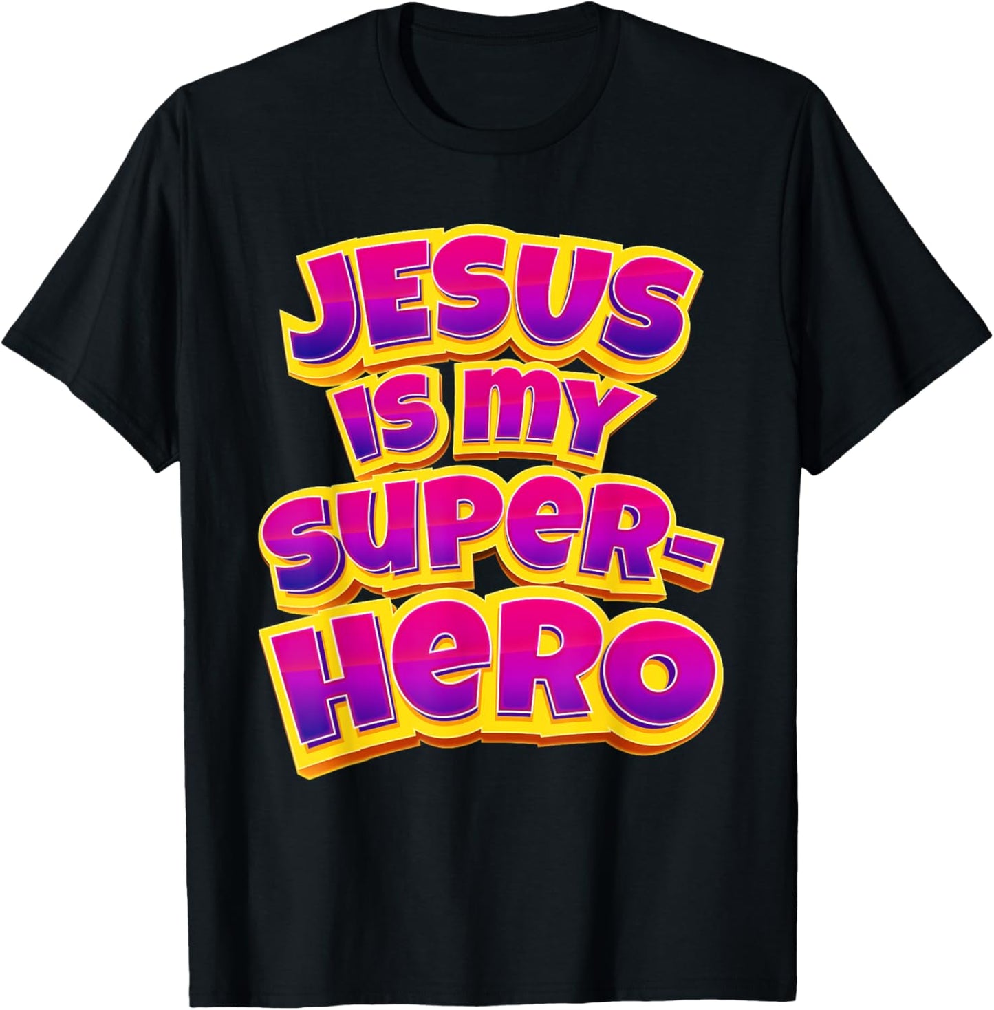 Jesus is My Superhero – Women & Girls Christian Faith Comic T-Shirt - T-Shirt | Black