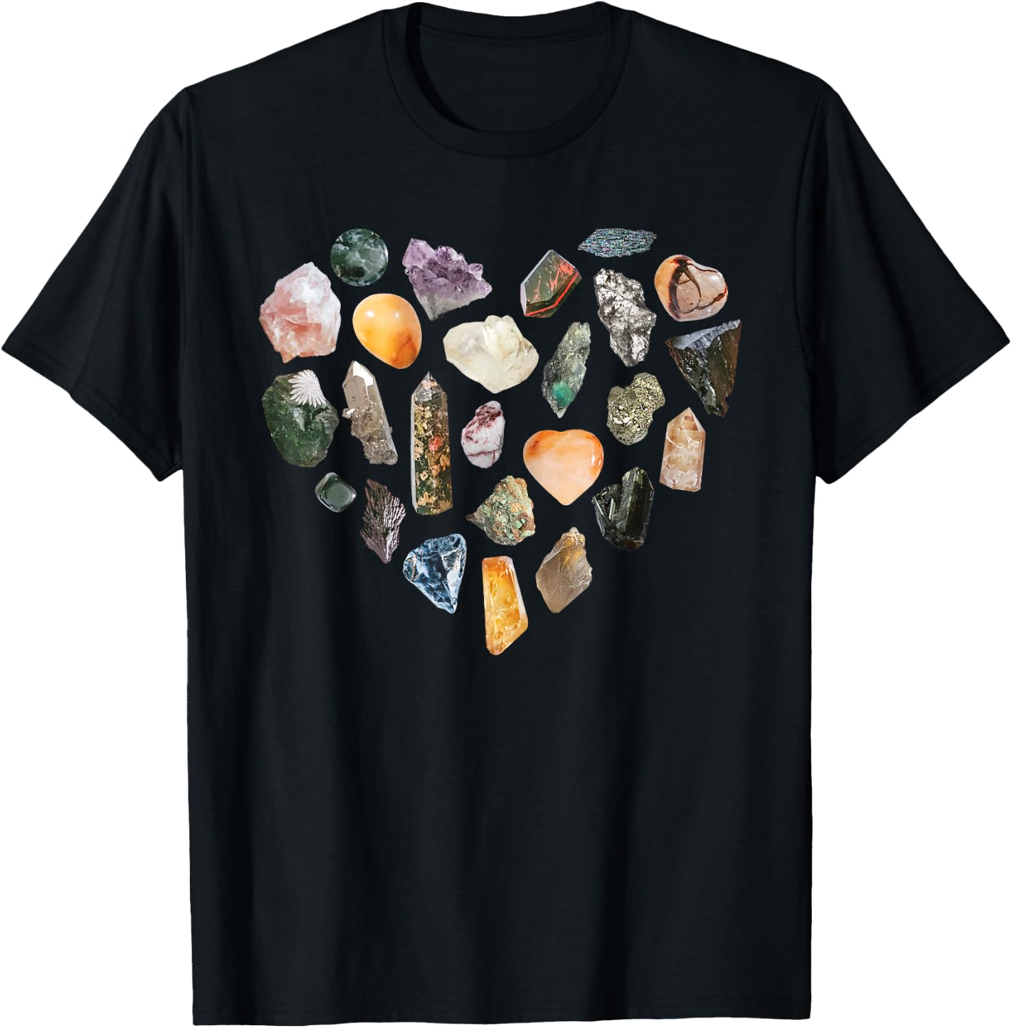 Heart Mineral Gems Collecting Rocks Rockhounding Geologist T-Shirt - T-Shirt | Black