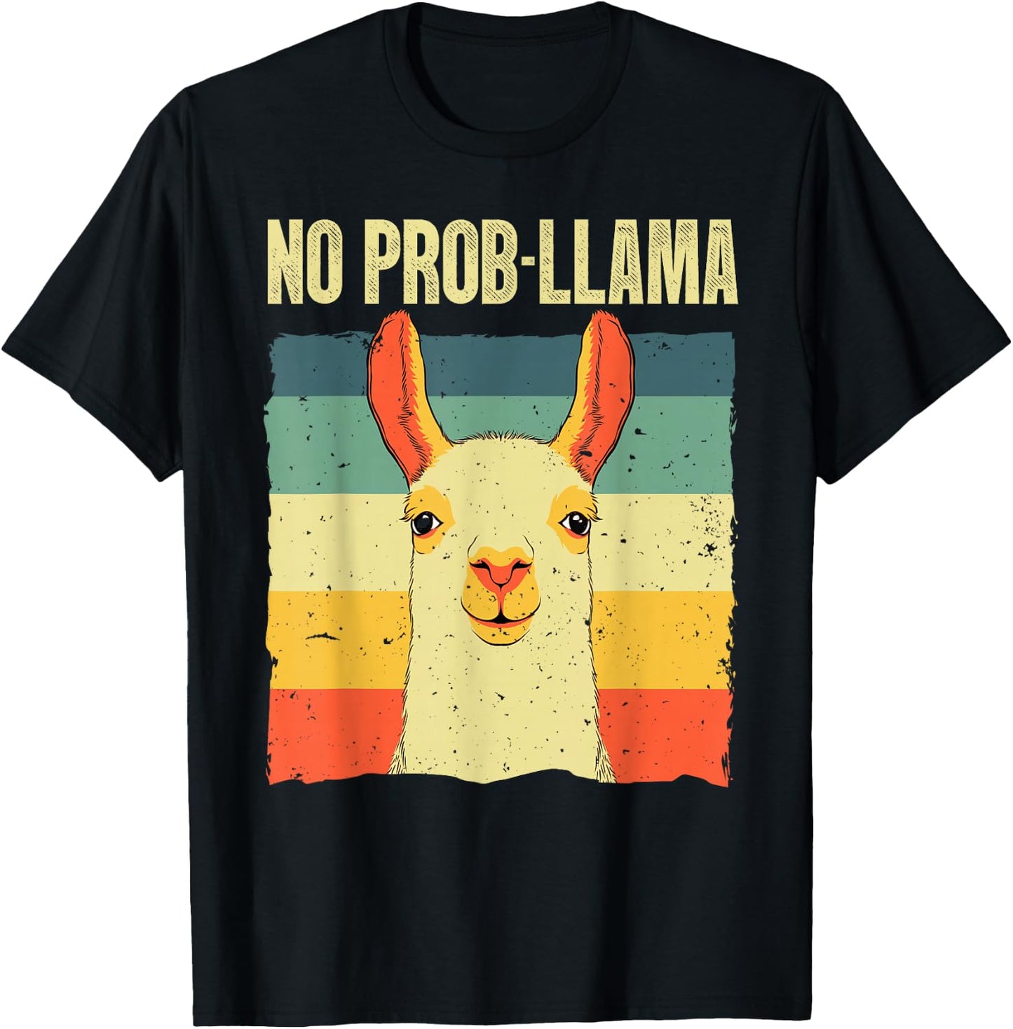 Cool Llama Women No Prob Llama Alpaca Farming Animal T-Shirt - T-Shirt | Black