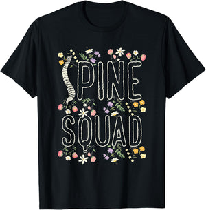 Orthopedic Nurse Floral Orthopedic Spine Squad T-Shirt - T-Shirt | Black