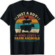 Just A Boy Who Loves Farm Animals Lover Funny Men Farmer Boy T-Shirt - T-Shirt | Black