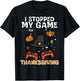Stopped My Game For Thanksgiving Gamer Men Boys Kids Youth T-Shirt - T-Shirt | Black