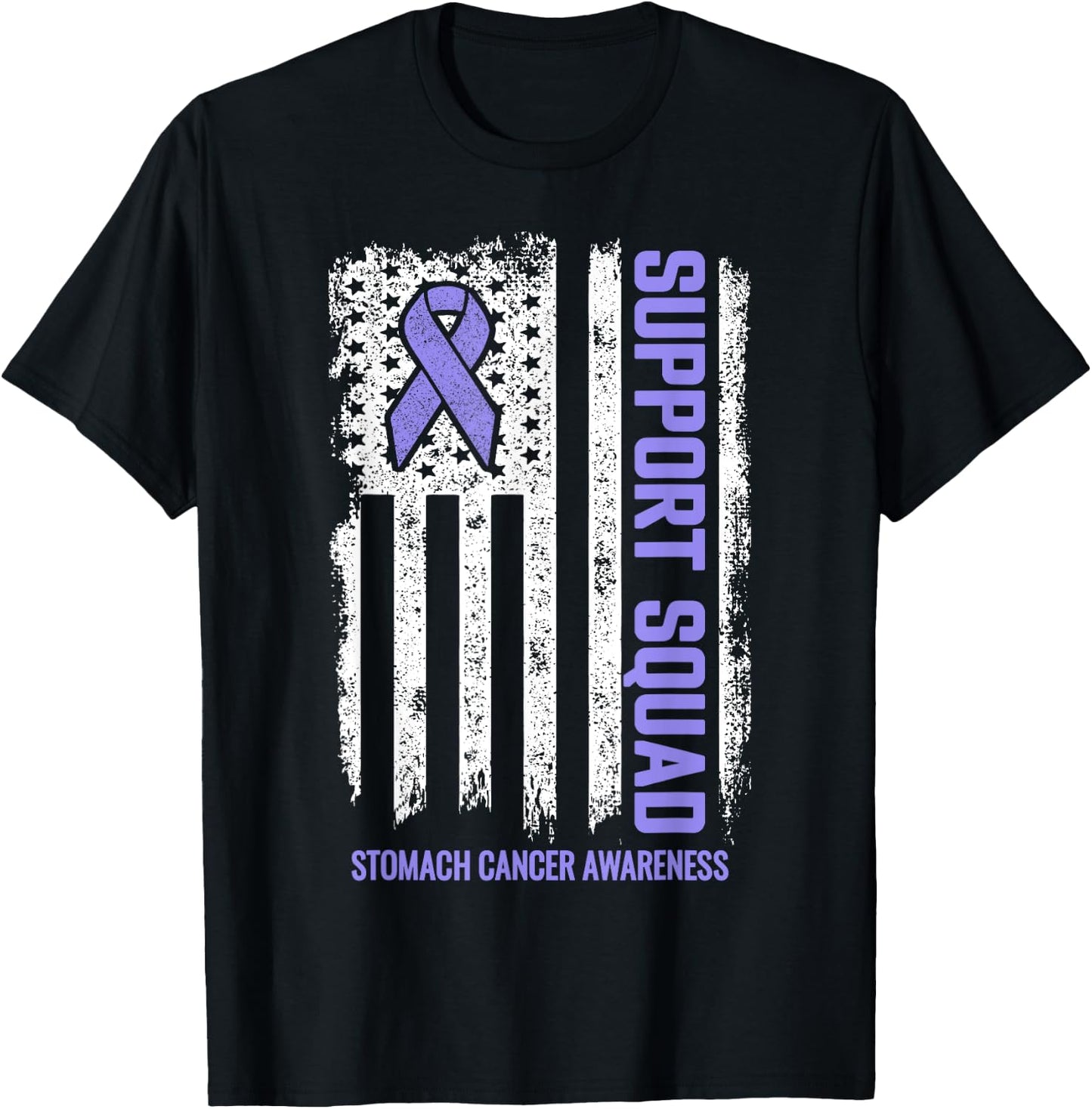 Stomach Cancer Shirts Support Squad Stomach Cancer Awareness T-Shirt - T-Shirt | Black