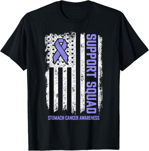 Stomach Cancer Shirts Support Squad Stomach Cancer Awareness T-Shirt - T-Shirt | Black