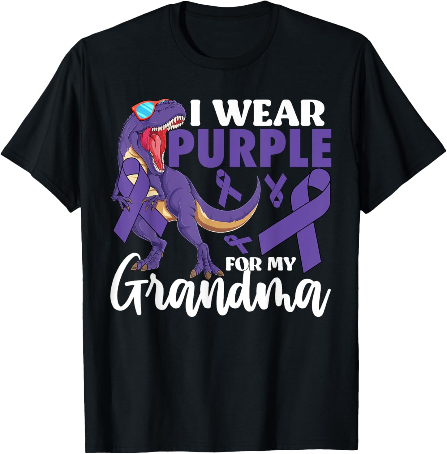 I Wear Purple For My Grandma Pancreatic Cancer Awareness T-Shirt - T-Shirt | Black