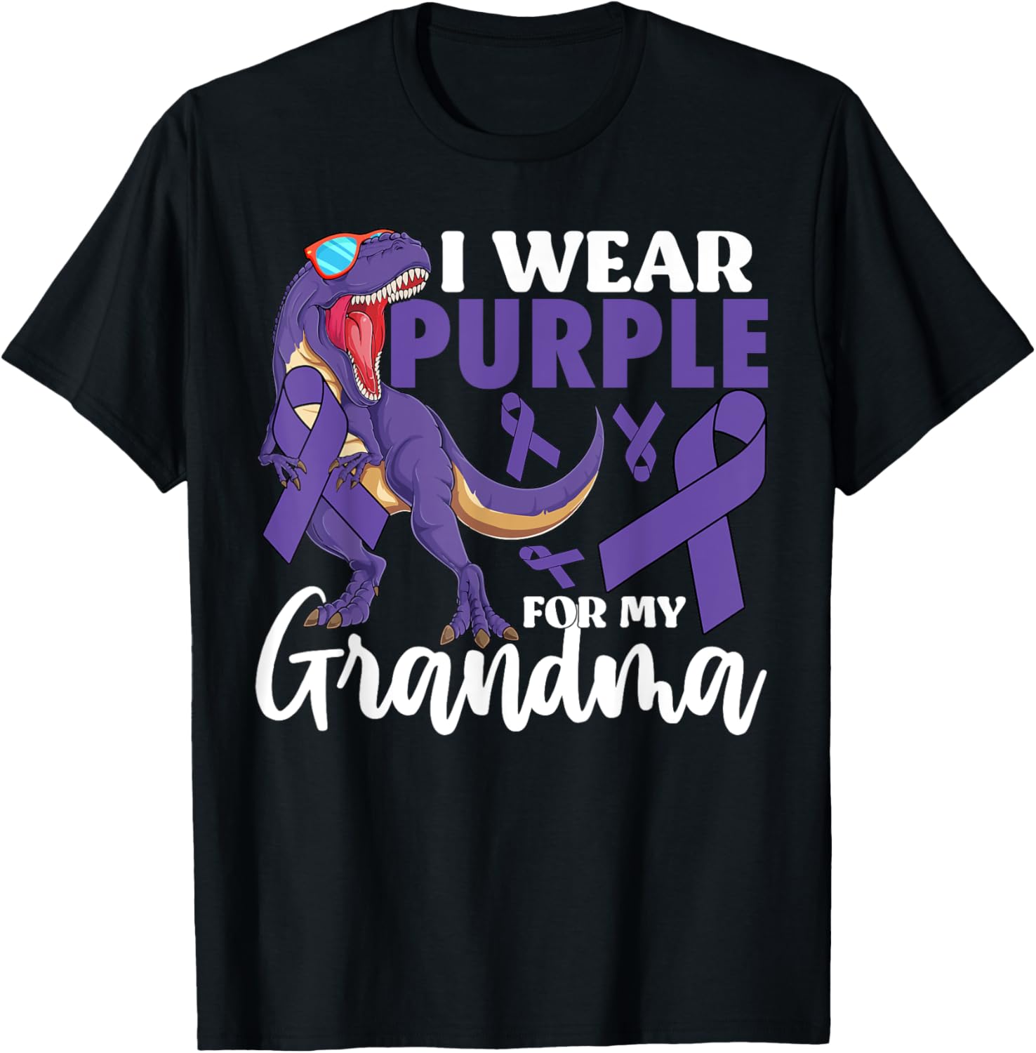 I Wear Purple For My Grandma Pancreatic Cancer Awareness T-Shirt - T-Shirt | Black