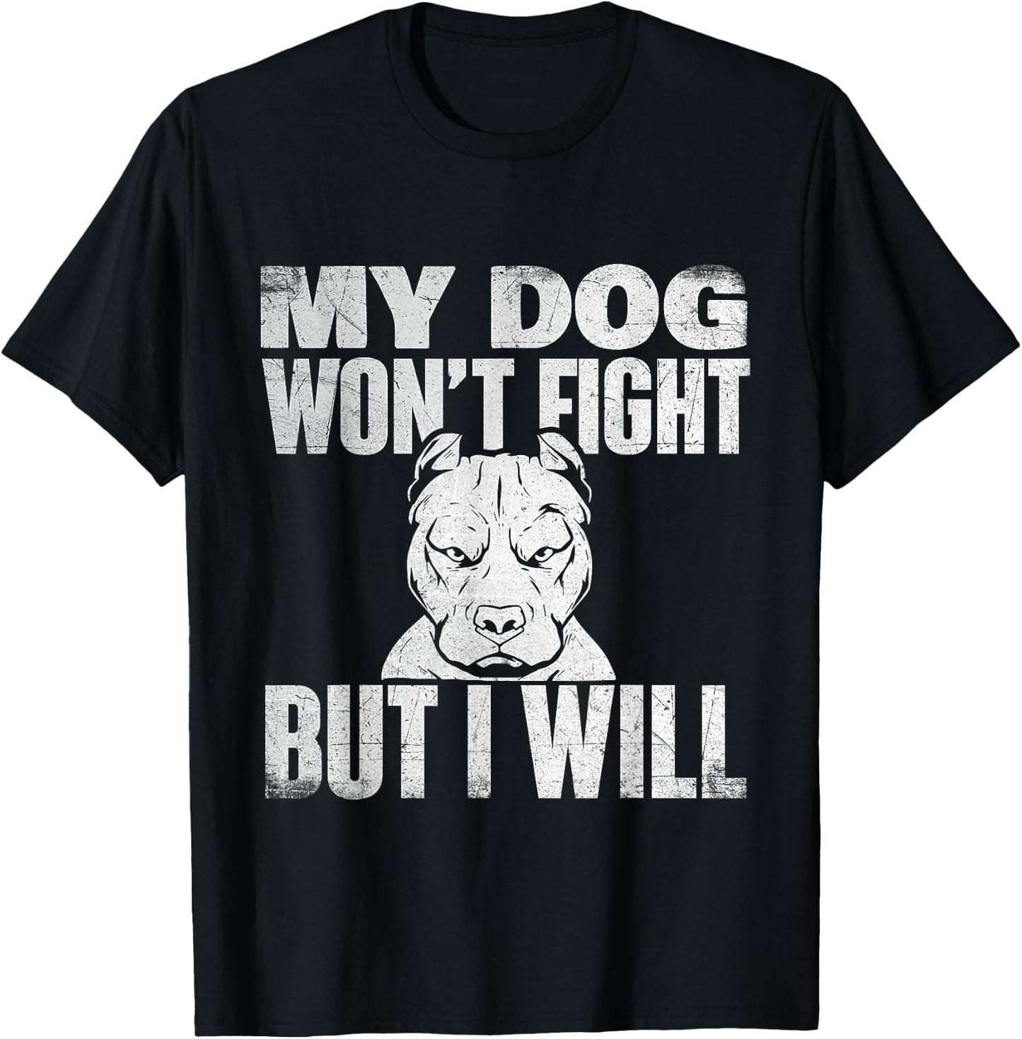 My Dog Won't Fight But I Will - Pitbull Lover Dog Breeder Women T-Shirt - T-Shirt | Black