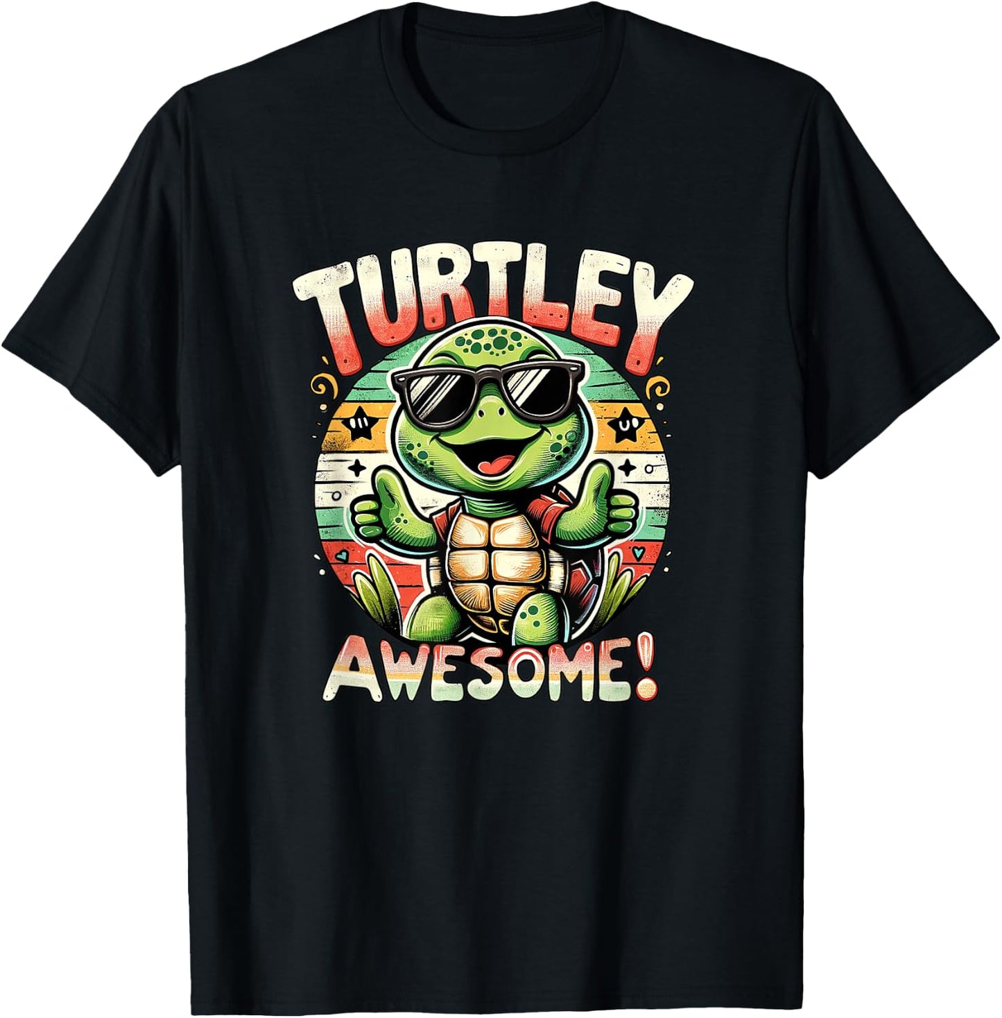 Turtley Awesome Kid's & Toddler's Funny Themed Cool Turtle T-Shirt - T-Shirt | Black