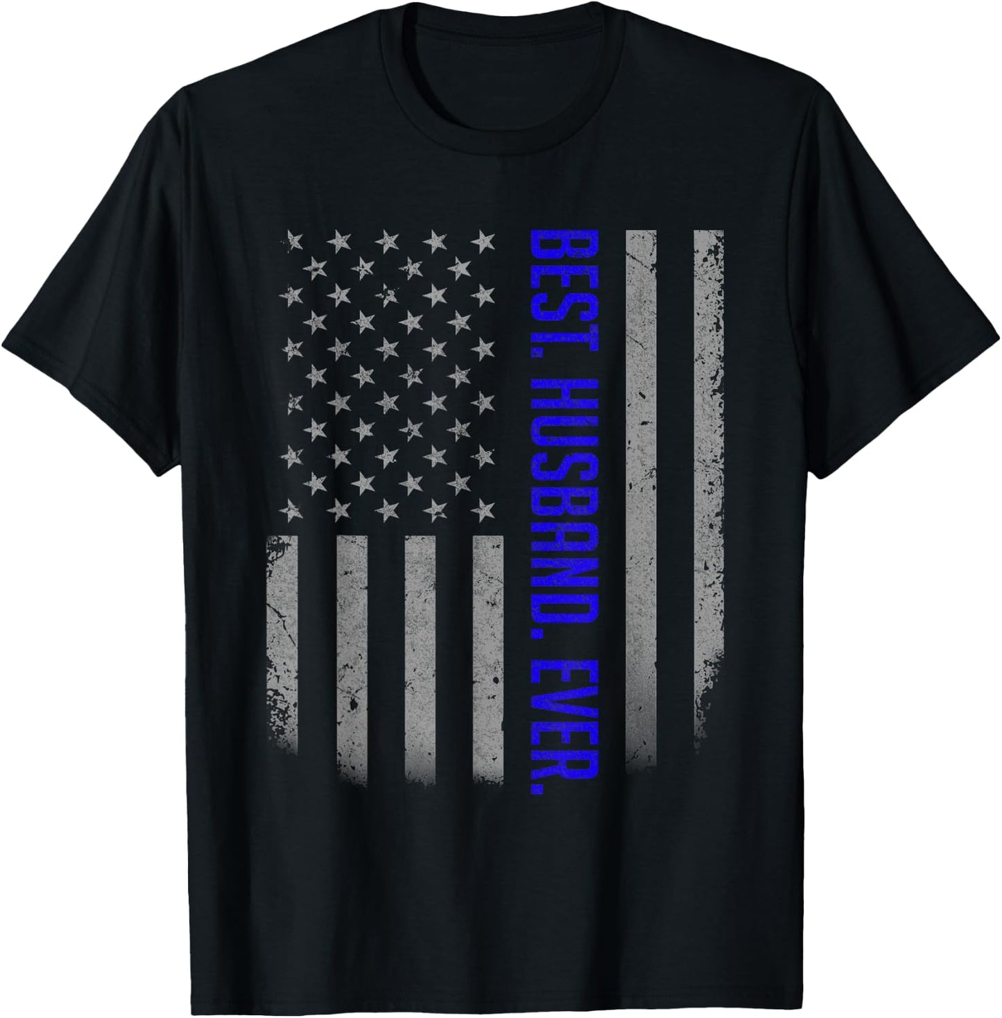 Best Husband Ever American Flag Shirt Gift Father's Day T-Shirt - T-Shirt | Black