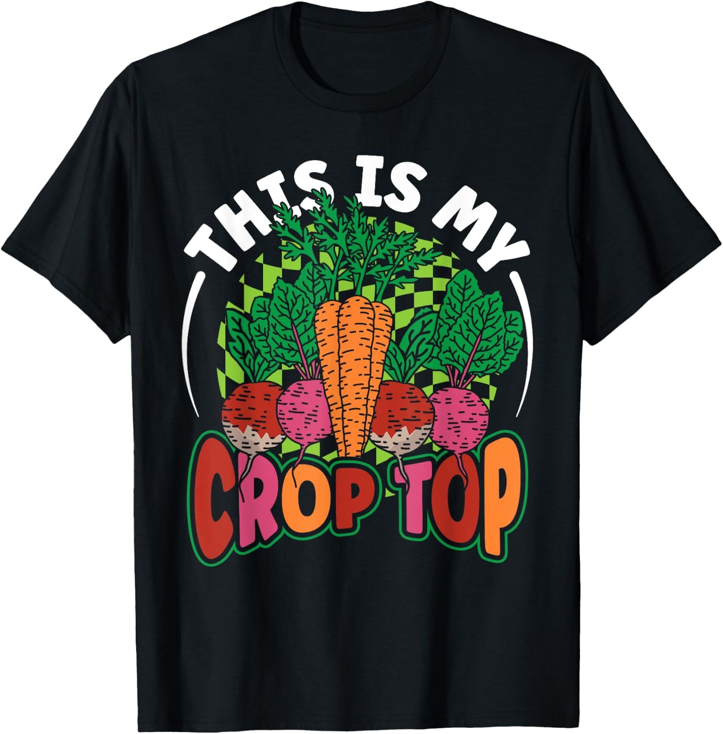 This is My Crop Top Vegetables Funny Farming Pun Farmer Gift T-Shirt - T-Shirt | Black