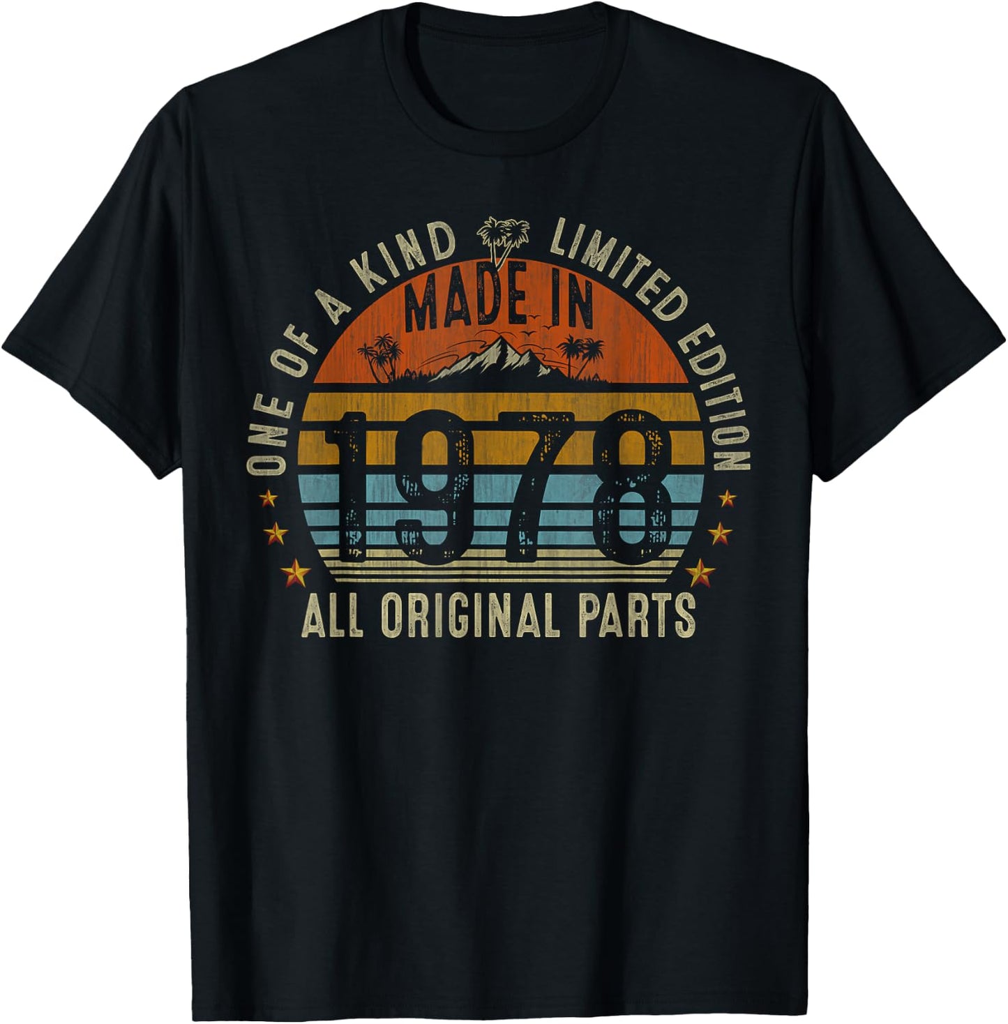 47th Birthday Gifts Men Women Vintage 1978 Original Parts T-Shirt - T-Shirt | Black