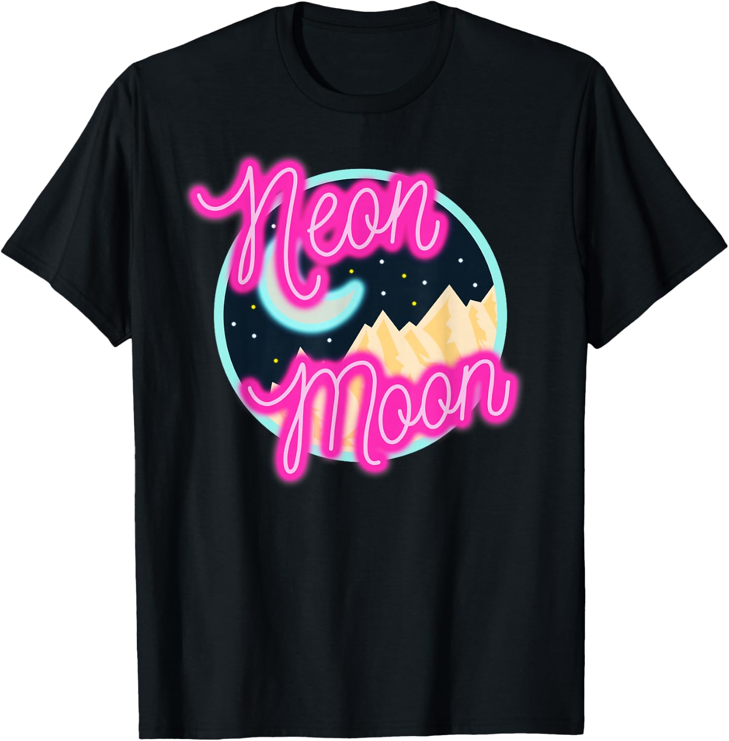 Neon Moon Shirt Retro Western 80s 90s Country T-Shirt - T-Shirt | Black