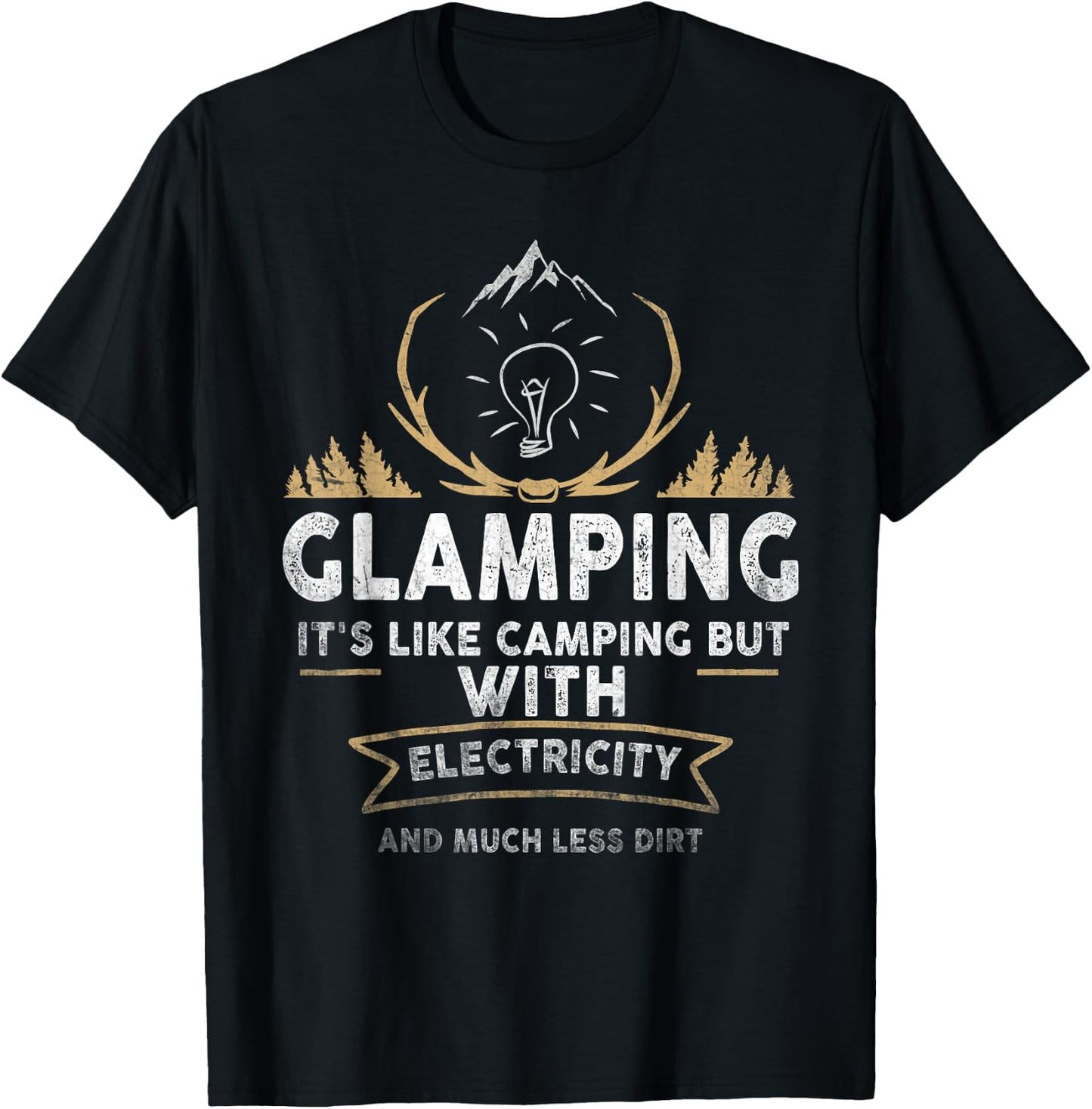 Glamping Definition Glamper Its Like Camping spark campers T-Shirt - T-Shirt | Black