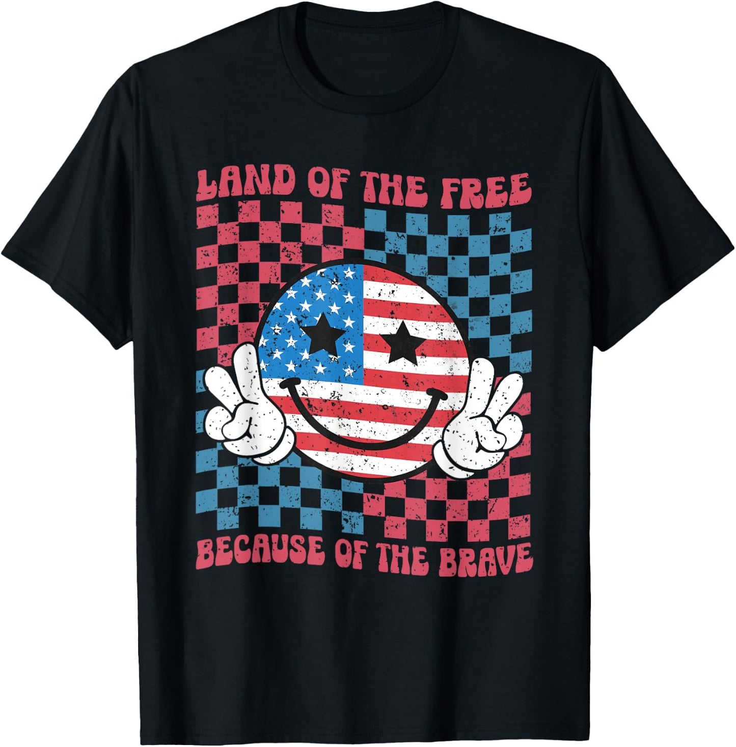 Home of the Free Because of the Brave Military American Flag T-Shirt - T-Shirt | Black