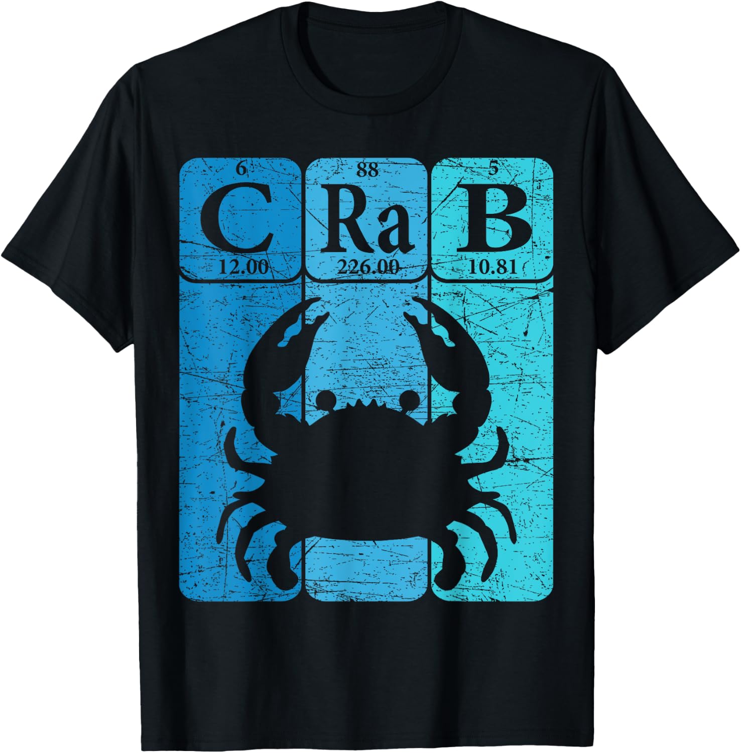Crab Periodic Table Elements Seafood Crabbing Retro Crabber T-Shirt - T-Shirt | Black