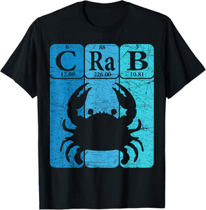 Crab Periodic Table Elements Seafood Crabbing Retro Crabber T-Shirt - T-Shirt | Black