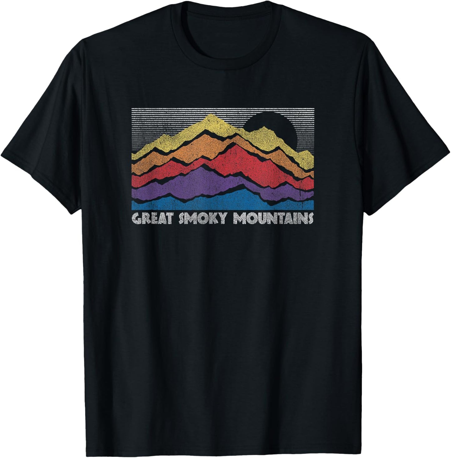 Great Smoky Mountains National Park Vintage Horizon T-Shirt - T-Shirt | Black