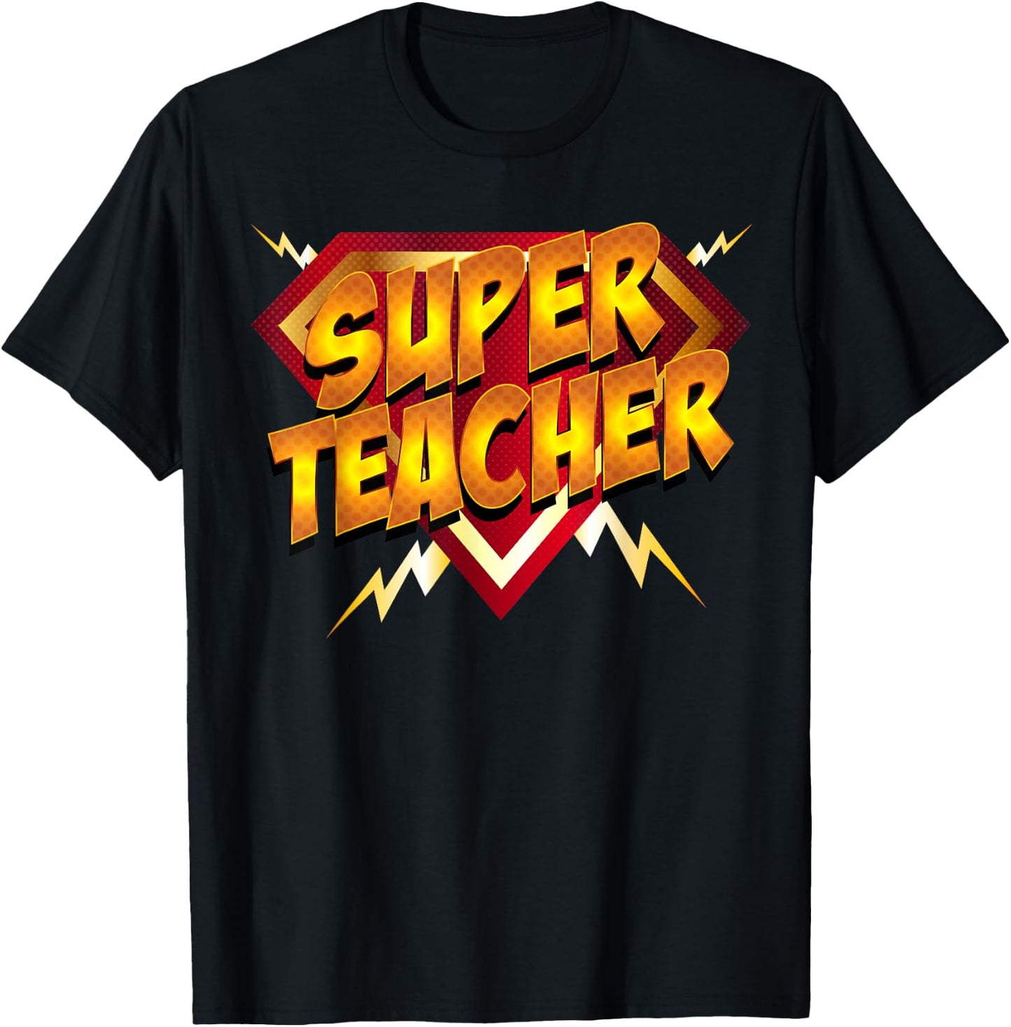 Super Teacher Superhero Back To School Teacher's Gift T-Shirt - T-Shirt | Black