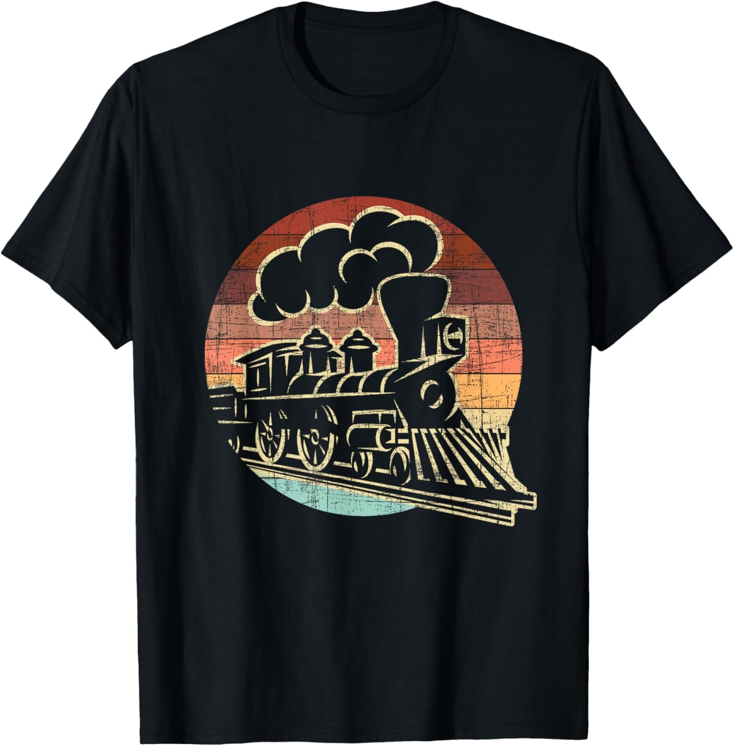 Retro Vintage Model Train - Railroad Locomotive Lover Trains T-Shirt - T-Shirt | Black