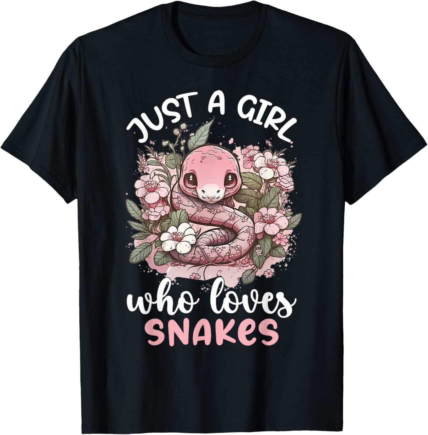 Just A Girl Who Loves Snakes T-Shirt - T-Shirt | Black