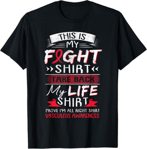 We Wear Red Vasculitis Awareness Ribbon Gift T-Shirt - T-Shirt | Black