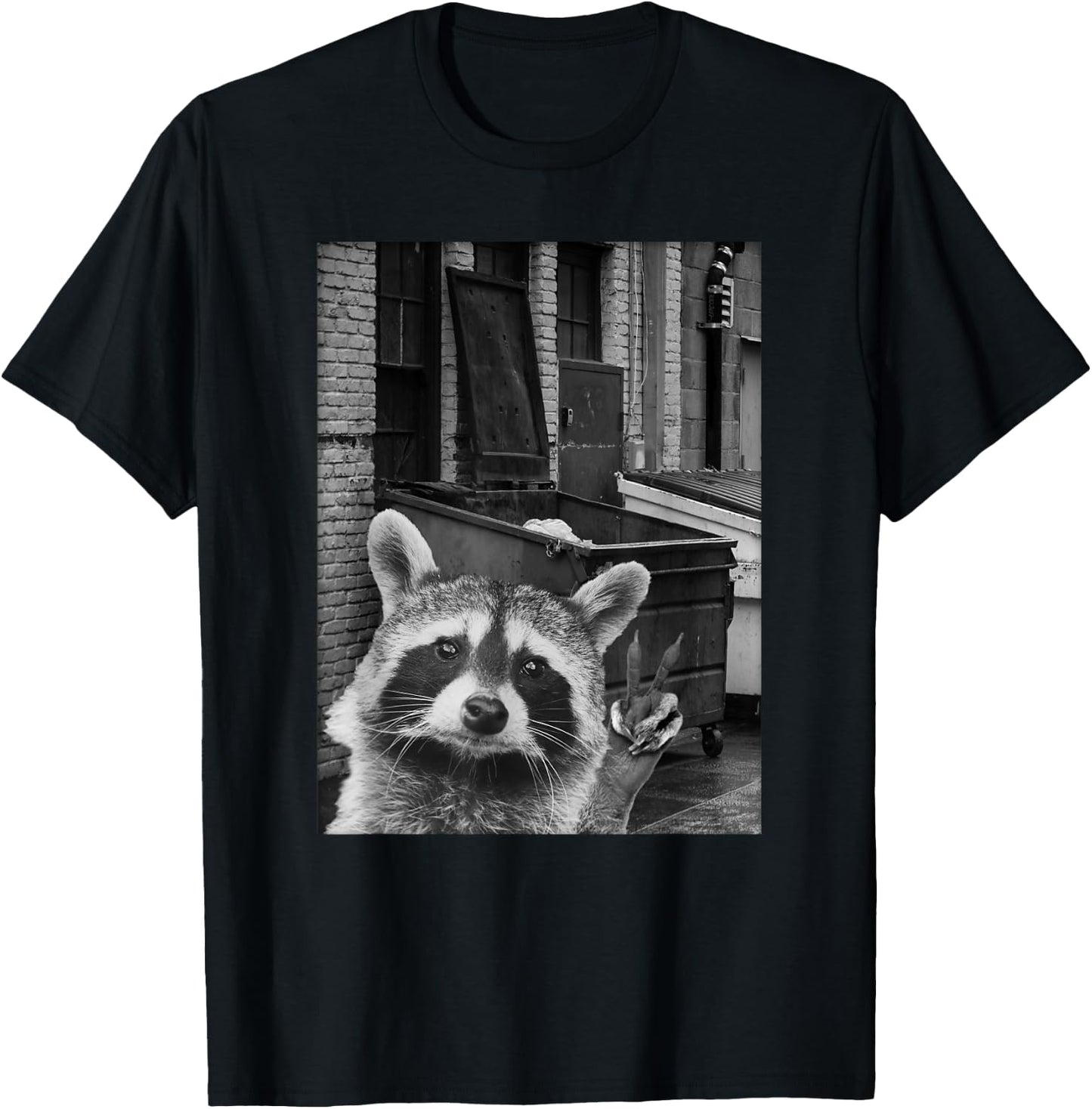 Funny Raccoon Selfie Shirt - Raccoon T-Shirt - T-Shirt | Black