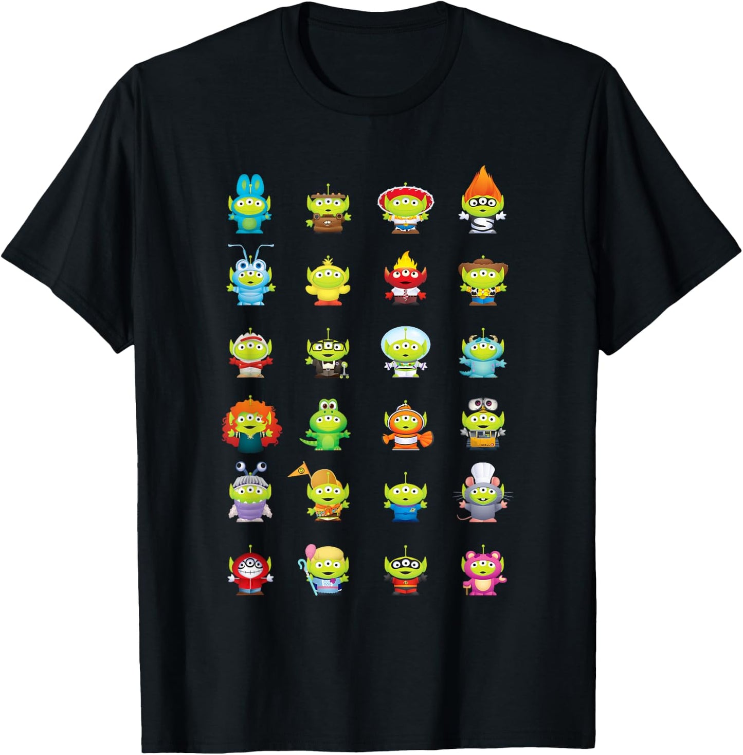 Pixar Toy Story Aliens as Pixar Characters T-Shirt - T-Shirt | Black