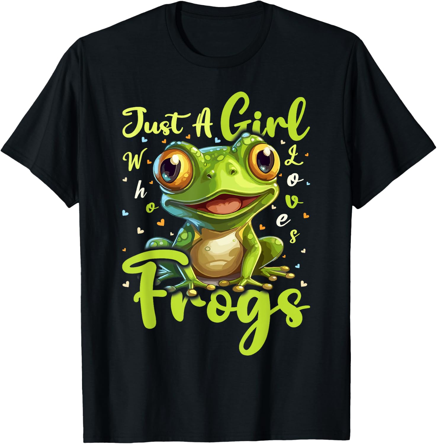 Frog Lover Just A Girl Who Loves Frogs T-Shirt - T-Shirt | Black