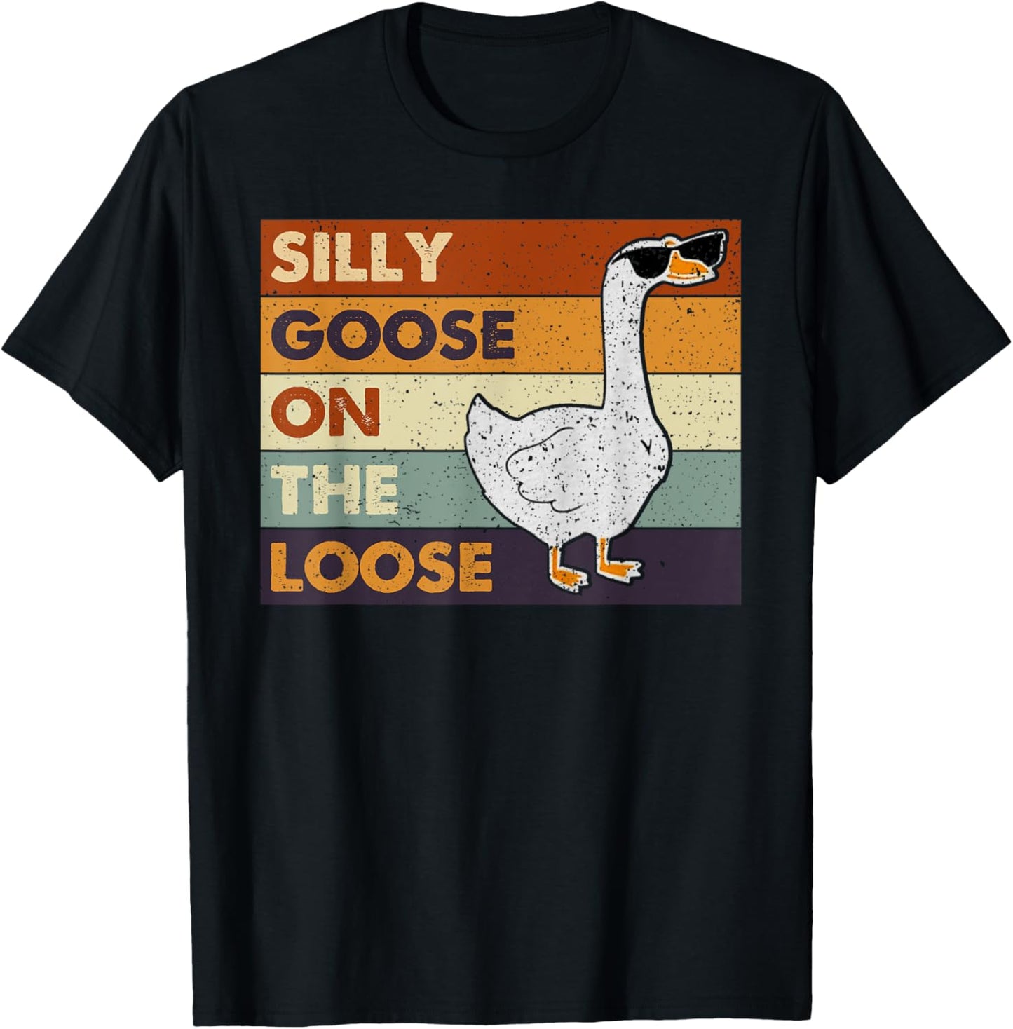 Silly Goose On The Loose Funny Silly Goose University T-Shirt - T-Shirt | Black