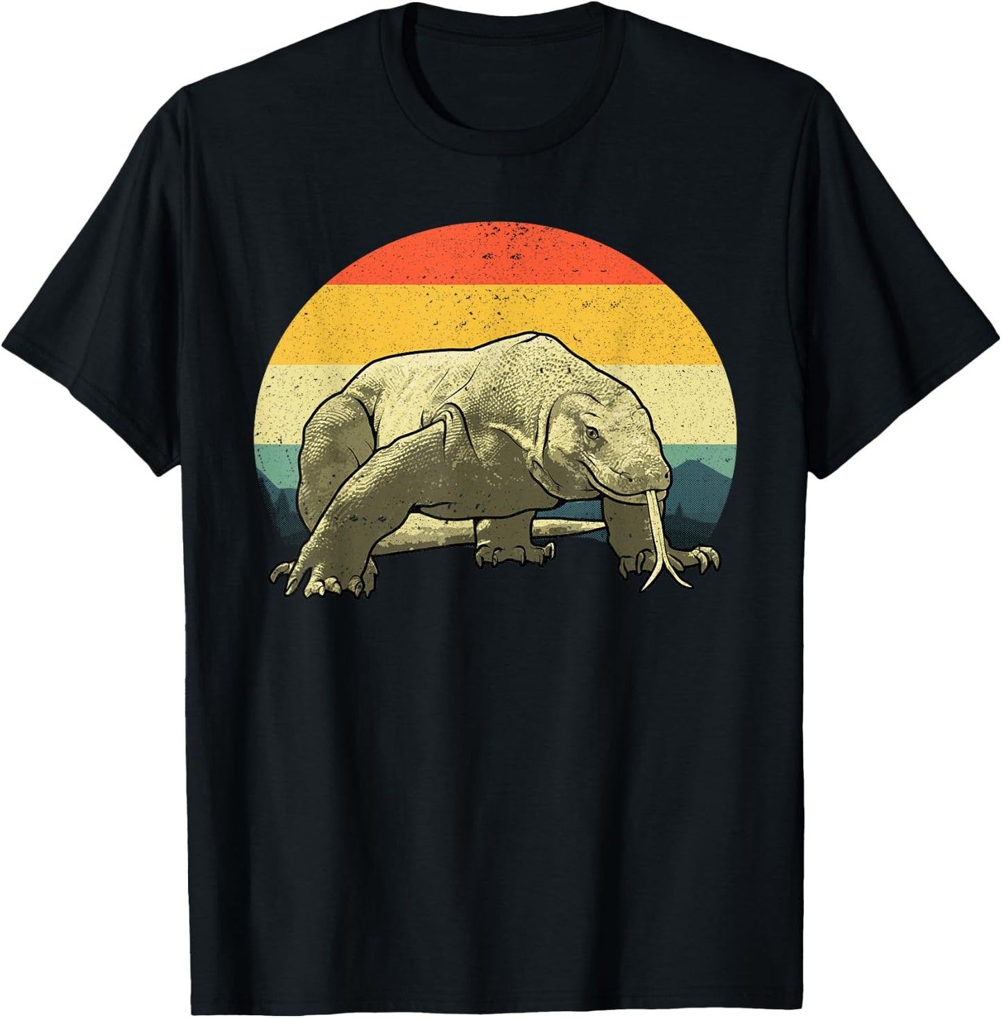 Cute Komodo Dragon Women Kids Vintage Komodo Dragon T-Shirt - T-Shirt | Black