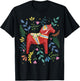 Swedish Dala Horse Folk Art Sweden Flag Dalahelmsoljd Horse T-Shirt - T-Shirt | Black