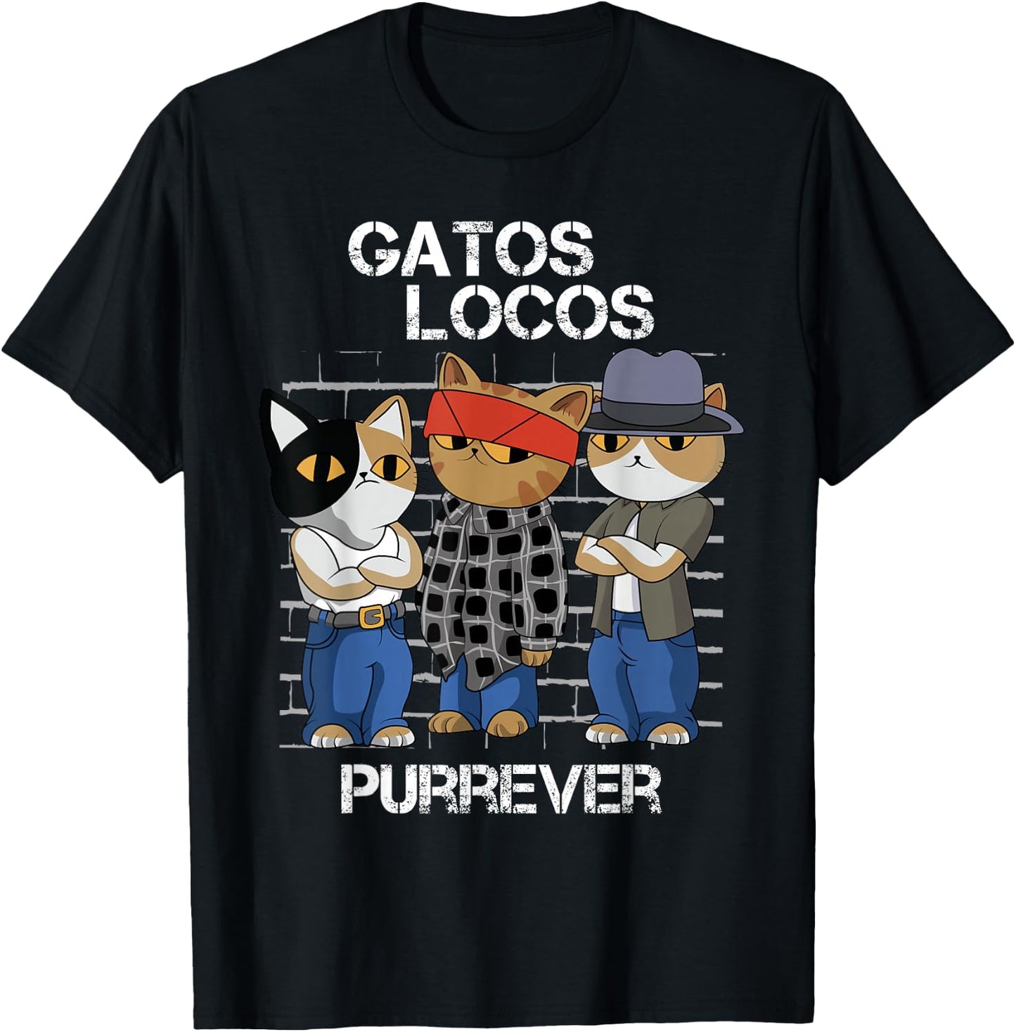 Funny Cat Blood in blood out Vatos Locos Forever T-Shirt - T-Shirt | Black