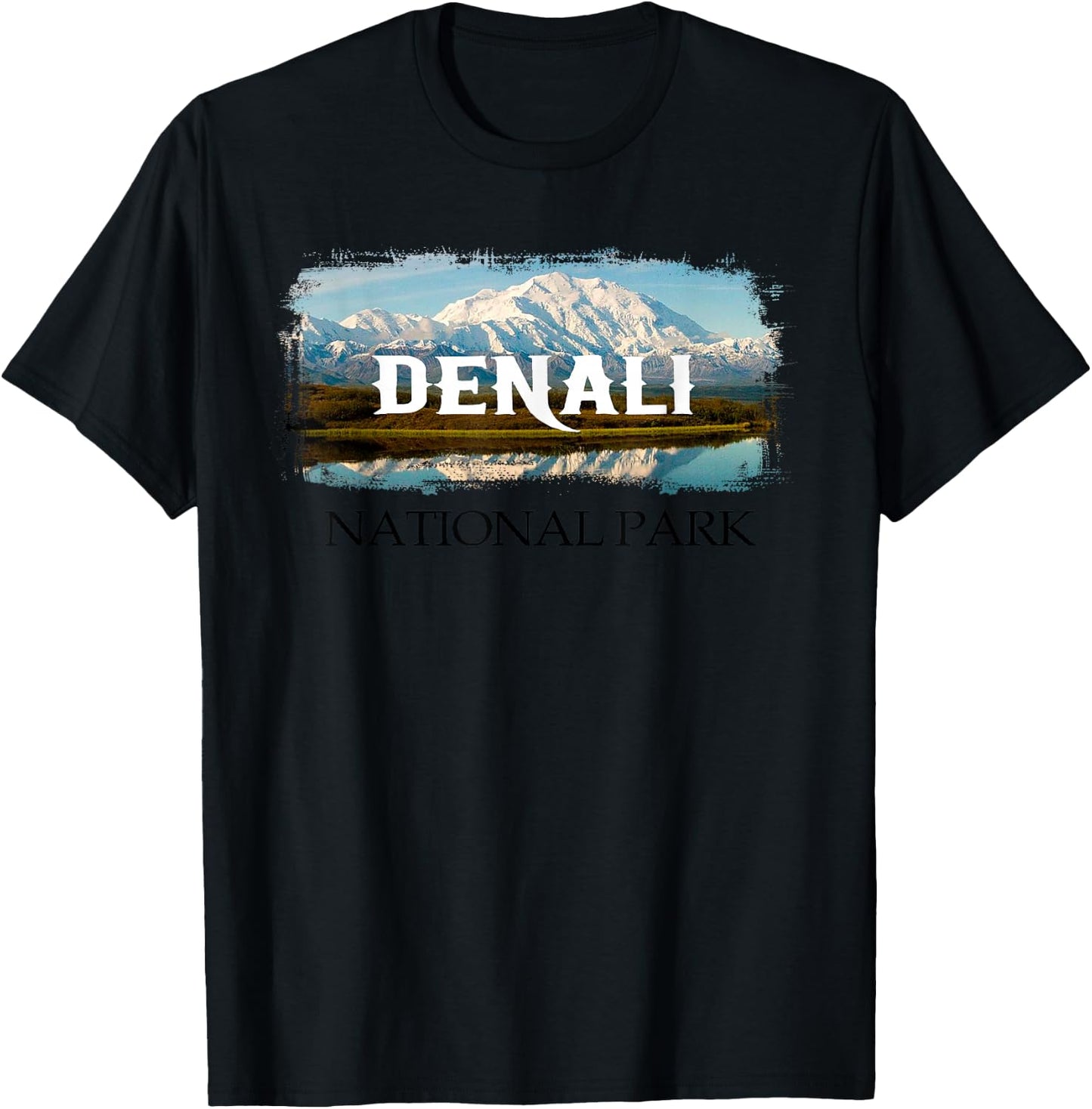 Retro Vintage Denali Alaska National Park Design T-Shirt - T-Shirt | Black
