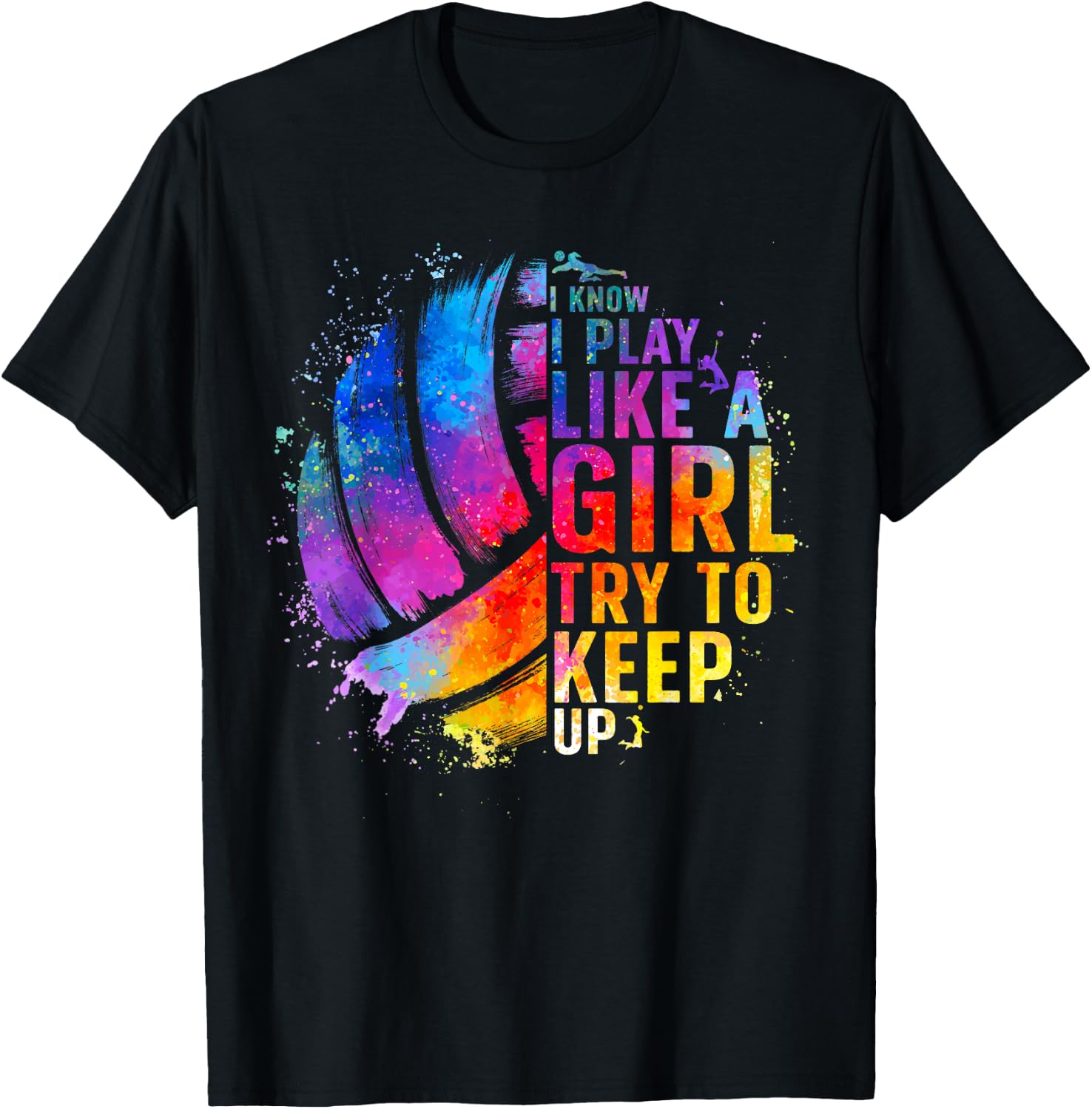 Volleyball for Teen Girls Women College Volleyball Lovers T-Shirt - T-Shirt | Black