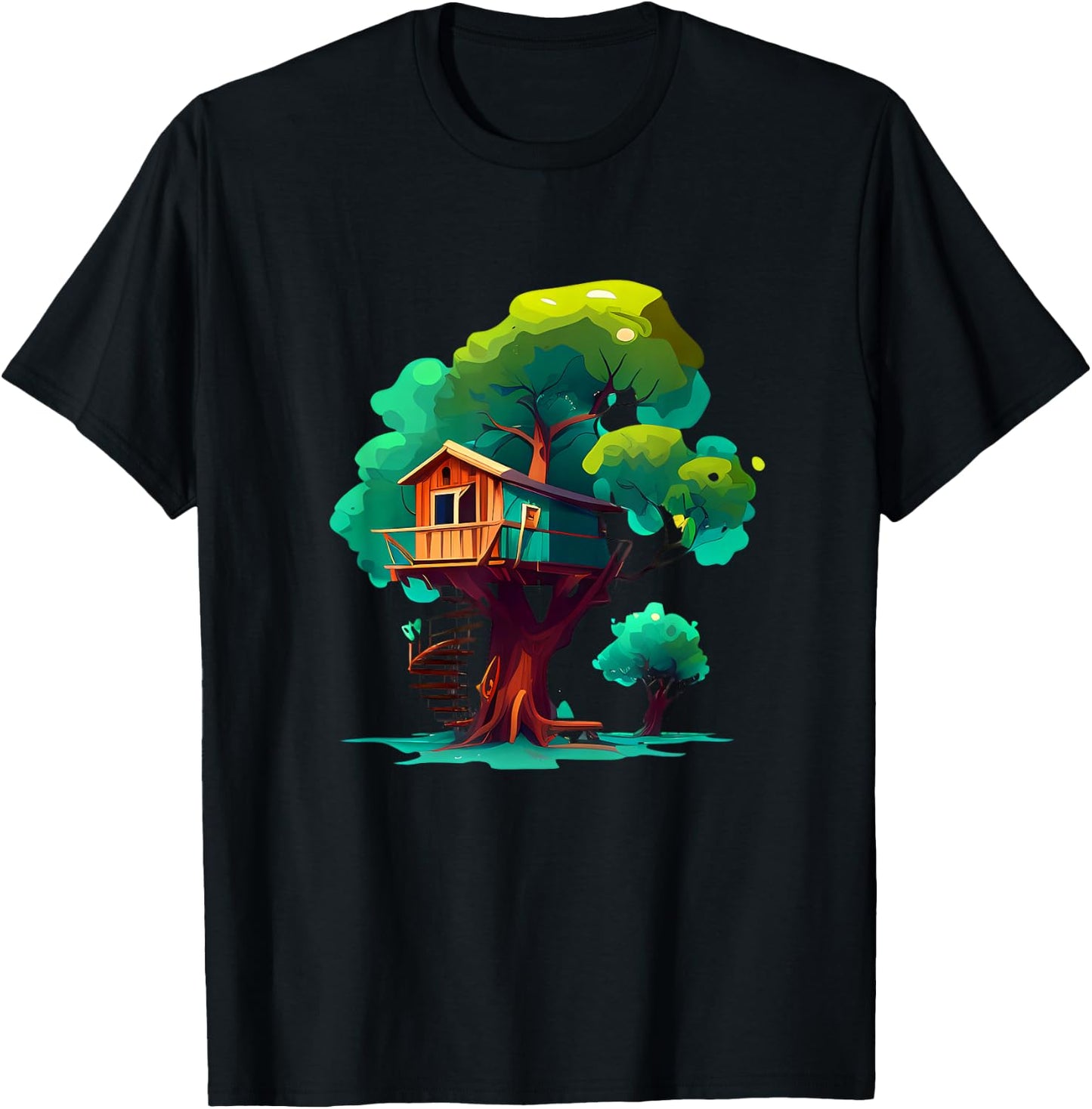 Funny Treehouse for Boys and Girls T-Shirt - T-Shirt | Black